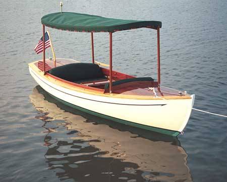 wooden boat with canopy