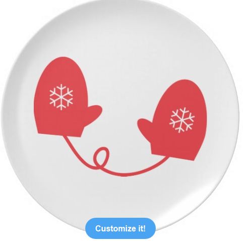 Red
                          Mittens Christmas Plate