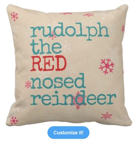 Rudolph Christmas Pillow